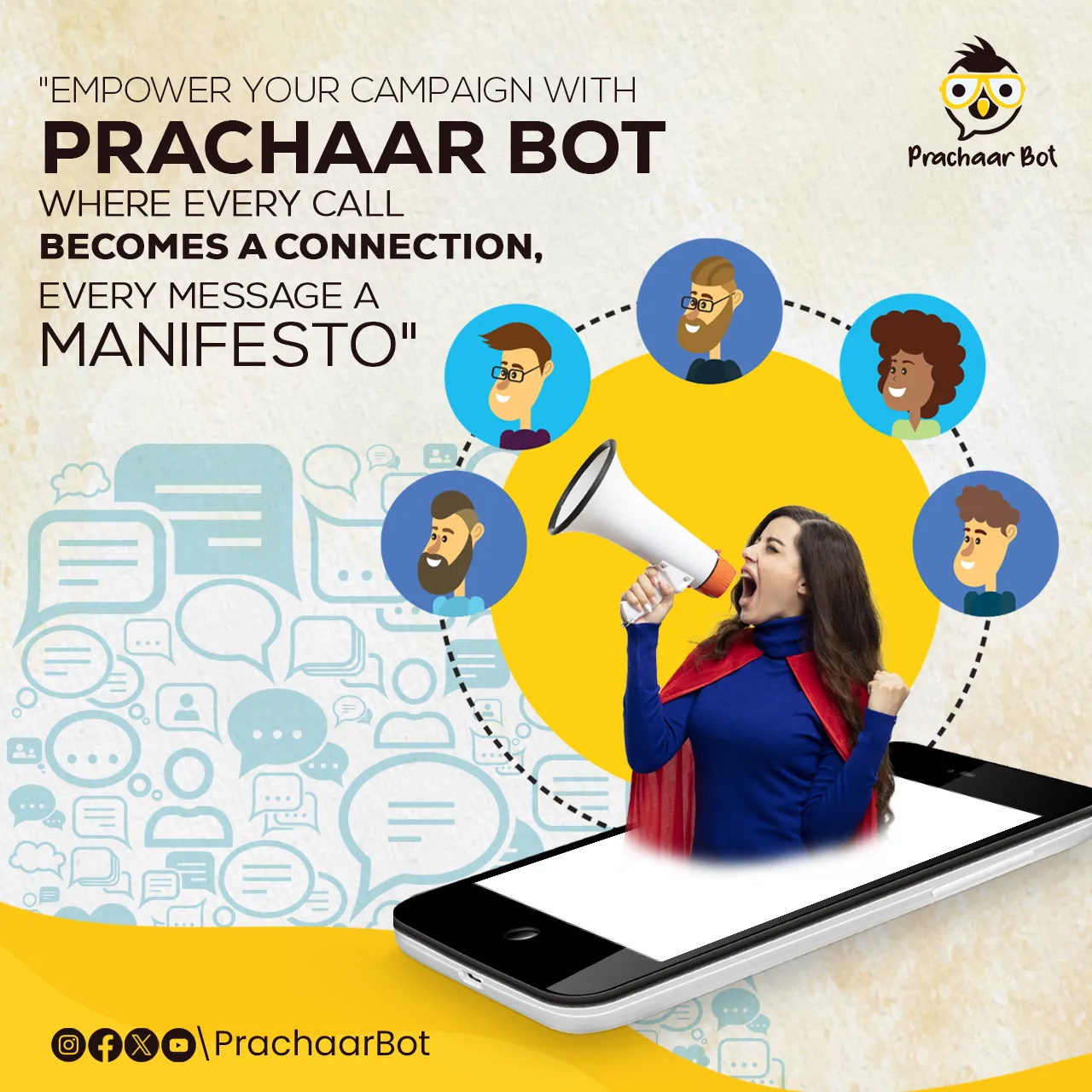 social media creative prachaarbot