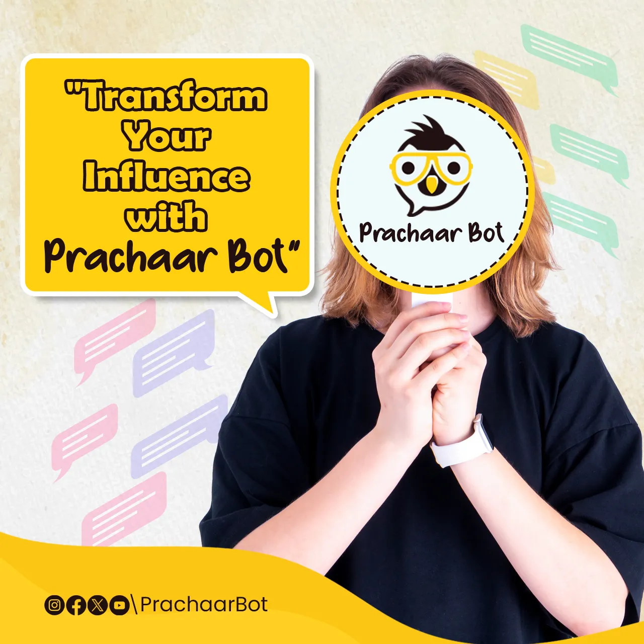 social media creative prachaarbot